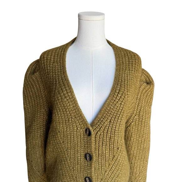 Ulla Johnson - Greta Alpaca Wool Knit Cardigan Olive Tapenade Sz M - Picture 6 of 11